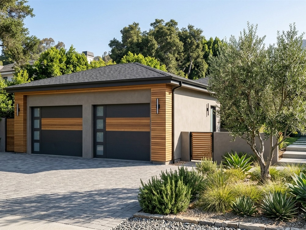 Custom detached two-car garage construction in Los Angeles by ProMen Construction