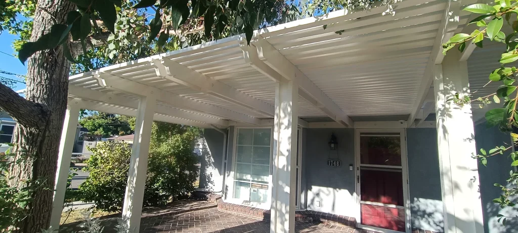 Pergola Reconstructed White Finish — Front Pergola Reconstruction