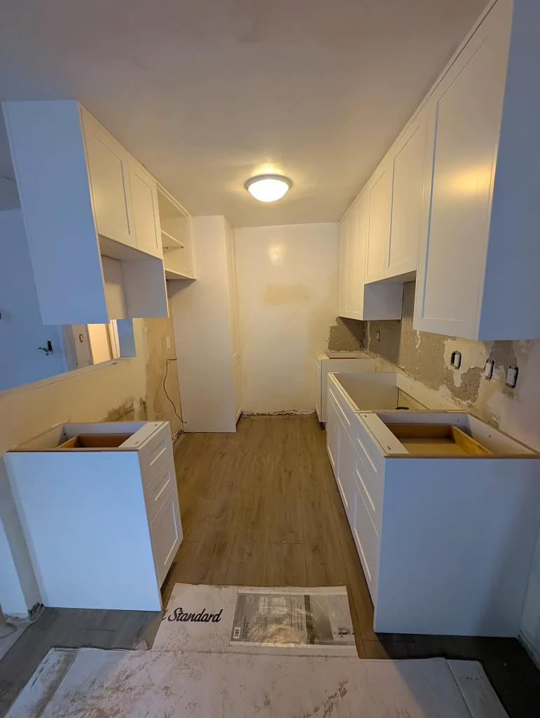 Galley Kitchen Cabinet Installation — Apartment Kitchen & Bath Renovation