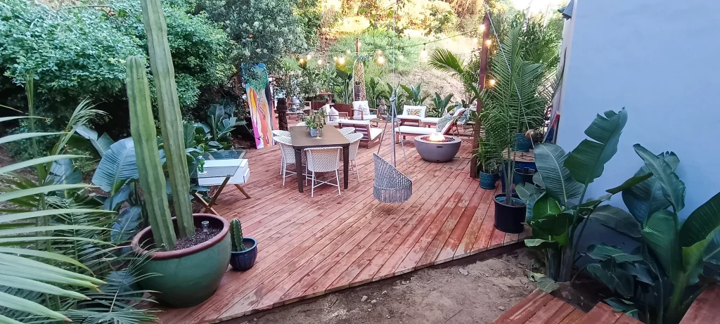 Garden Deck Furnished Overview — Garden Deck & Wood Steps