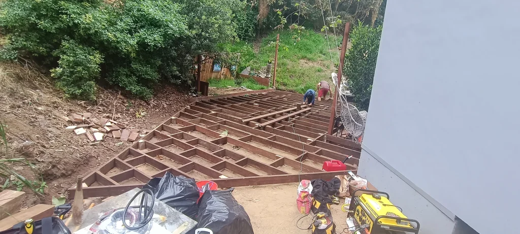 Deck Joist Framing — Garden Deck & Wood Steps