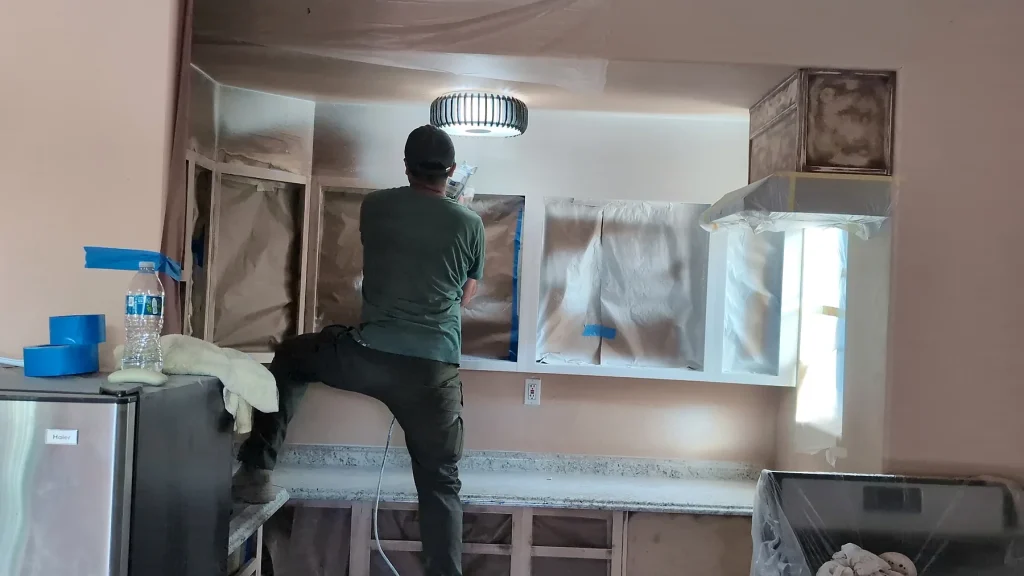 Kitchen Cabinet Painting and Masking — Kitchen Cabinet Refinishing
