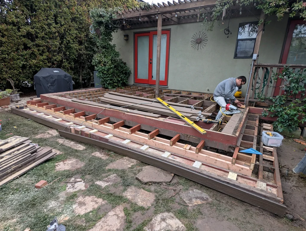 Deck and Stair Framing — Garden Deck and Steps Reconstruction