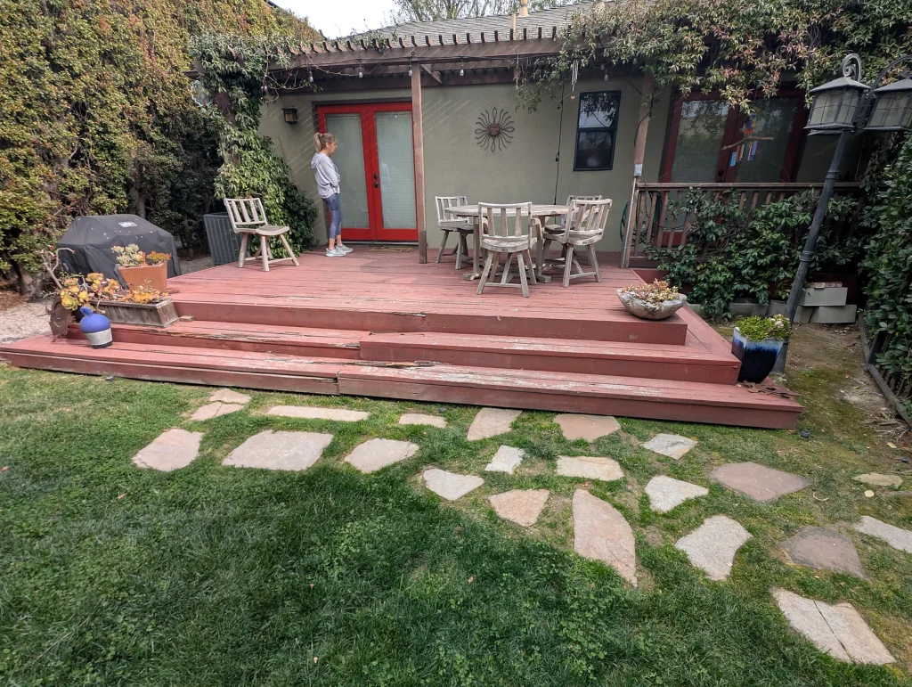 Original Red Garden Deck — Garden Deck and Steps Reconstruction