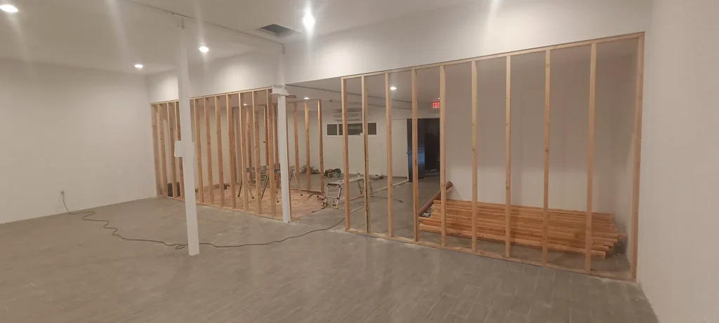 Fitting Room Partition Framing — Bridal Boutique Interior Fit-Out