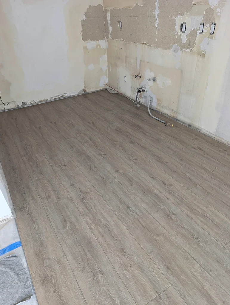 Floor and Wall Preparation — Apartment Kitchen & Bath Renovation