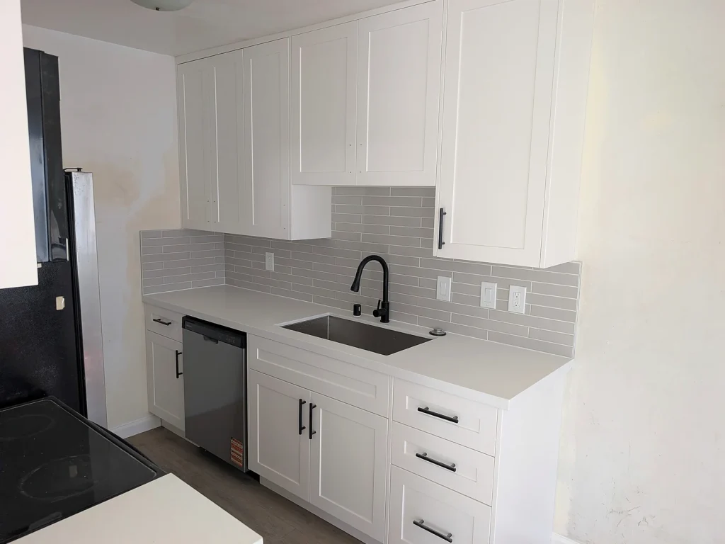 Kitchen Countertop and Backsplash Installed 2026 — Apartment Kitchen & Bath Renovation