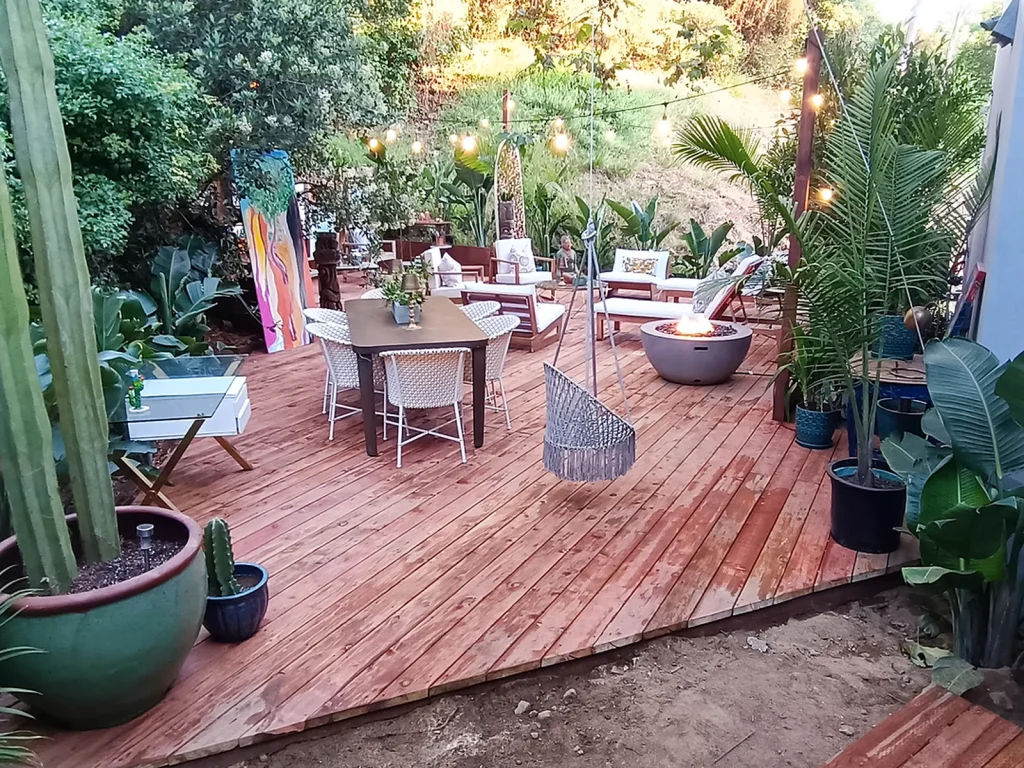 Garden Deck Furnished Overview — Garden Deck & Wood Steps