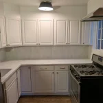Kitchen White Cabinets Wide View — Kitchen Cabinet Refinishing