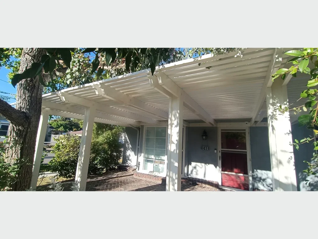 Pergola Reconstructed White Finish — Front Pergola Reconstruction