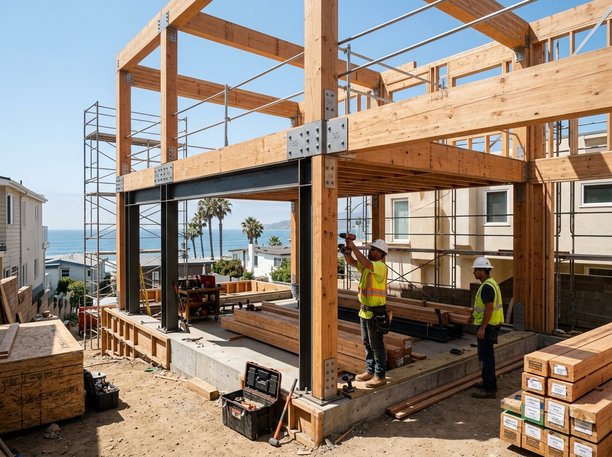 Precision coastal framing and structural steel reinforcement in Santa Monica by ProMen Construction